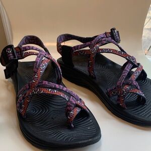 Chaco Black and Multicolor Strappy Sandals
